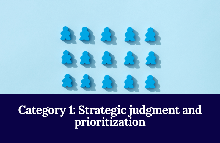 Category 1: Strategic Judgment And Prioritization