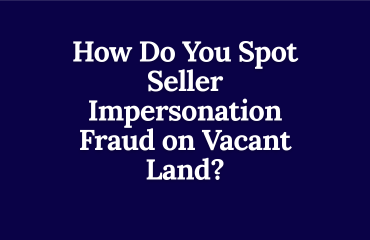How Do You Spot Seller Impersonation Fraud on Vacant Land?